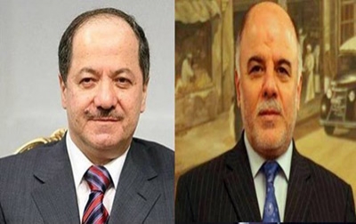 Iraqi Prime Minister Al-Abadi Calls President Barzani, Lauds Peshmerga Gains against Terrorists