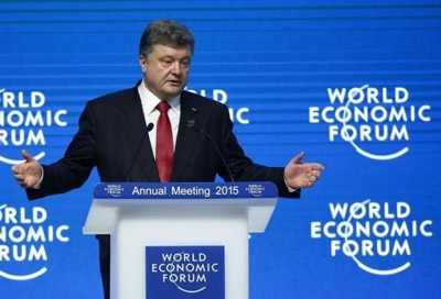 Russia has 9,000 troops on Ukrainian soil, Poroshenko tells Davos forum