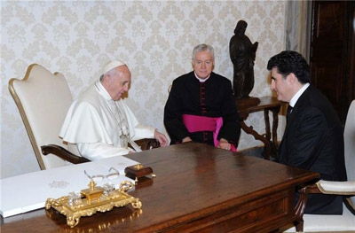 PM Barzani and His Holiness Pope Francis discuss current situation in Kurdistan Region