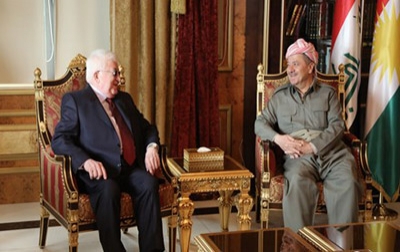 President Barzan Meets Iraqi President Masom in Salahaddin 