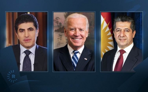 Serok û Serokwezîrê Herêma Kurdistanê pîrozbahî li Joe Biden kirin