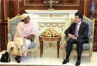  PM Barzani receives UN Secretary General Special Representative on Sexual Violence in Conflict
