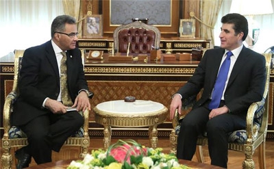PM Barzani and Egyptian Ambassador discuss bilateral relations