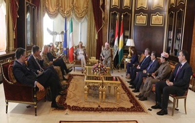 President Barzani Meets with Italy's Defense Minister‏ 