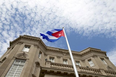 Cuban flag raised over Washington embassy as ties restored
