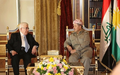 Kurdistan Region President Masoud Barzani Meets Iraqi President Fuad Masoum