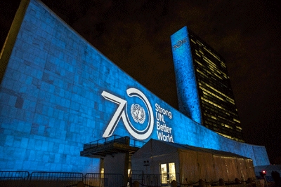 United Nations celebrates 70 years in blue