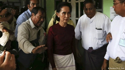 Suu Kyi's party on edge as polls close after Myanmar vote