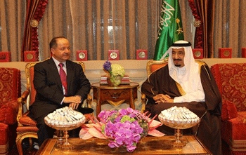 President Barzani and Saudi King Salman Meet in Riyadgh‏