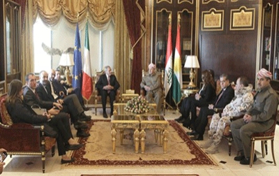 President Barzani Meets Ithe President of the talian Senate‏