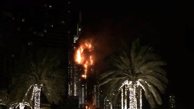 Fire breaks out at Dubai hotel near world's tallest skyscraper