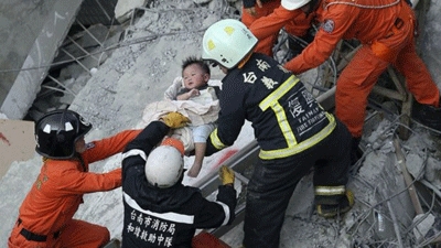 Taiwan earthquake: Baby girl rescued but scores are missing