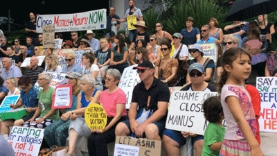 Threat of deportation of baby girl to offshore migrant centre sparks Brisbane protest