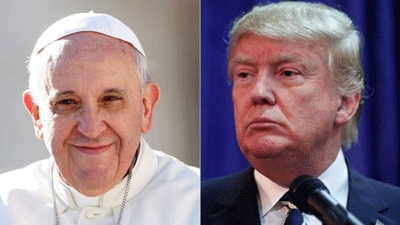 Pope Francis questions Donald Trump's Christianity