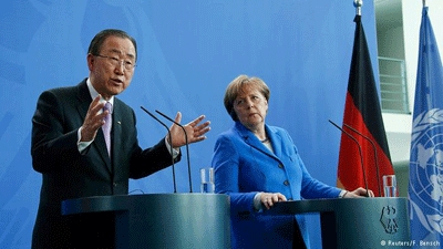 UN chief praises German moral leadership on migrant crisis