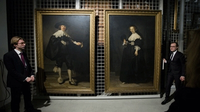 Hollande, Dutch royals present for unveiling of Rembrandt portraits