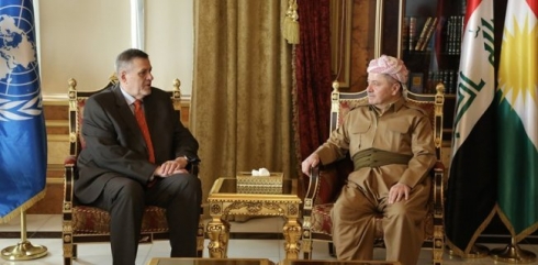 Barzani and UNAMI Chief Discuss Political Situation in Iraq