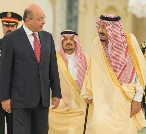 Saudi King Salman receives Iraqi President Barham Salih in Riyadh