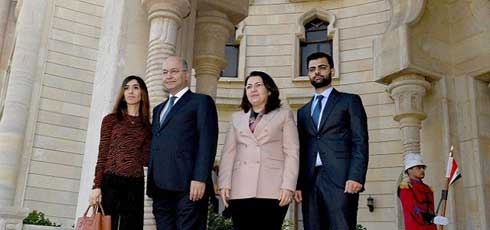 Yezidi Nobel laureate Nadia Murad meets Iraq president Barham Salih in Baghdad