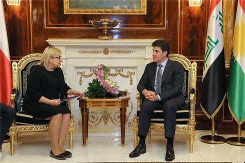 Prime Minister Barzani receives Poland’s Minister for Humanitarian Aid