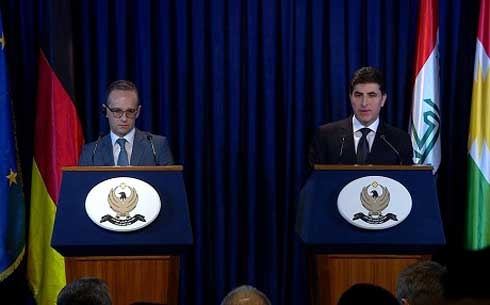 German FM Heiko Maas arrives for talks in Erbil