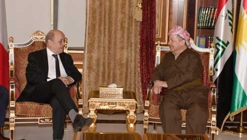 Barzani, French FM Discuss Kurdistan, Iraq, Syria Developments