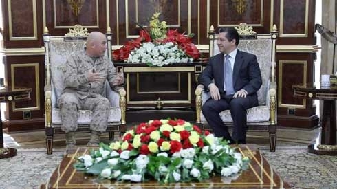 Masrour Barzani, Coalition Commander discuss further support for Peshmerga