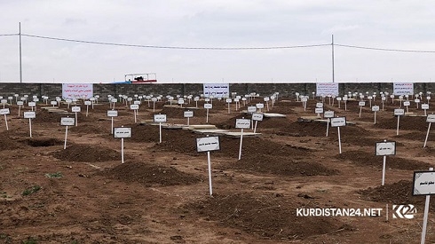 Sinjar re-buries the remains of more than 100 Yazidi 