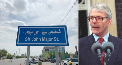 Erbil Street Named after Sir John Major to Mark Anniversary of UNSC’s Resolution 688