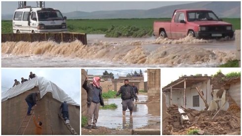 Residents in Qamishli appeal for help after heavy rainfall damages homes