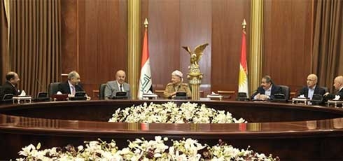 Al-Wataniya chief Alawi meets Masoud Barzani for gov't building talks