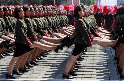 North Korea military parade features floats and flowers, not missiles