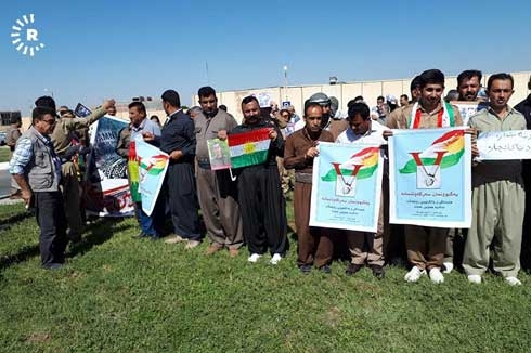 Iranian Kurds mourn weekend deaths with protest at UN in Erbil