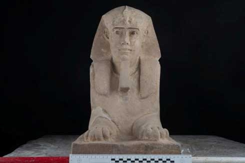 Egyptian archaeologists find sandstone sphinx in temple at Aswan