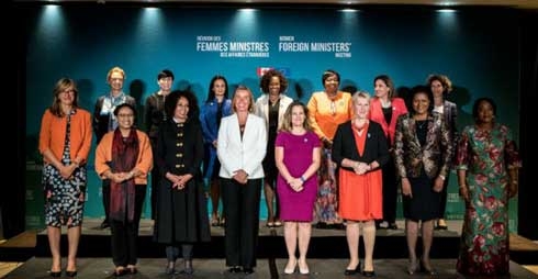 Foreign ministers vow to champion women’s rights at first all-female summit