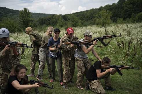 Training kids to kill at Ukrainian nationalist camp