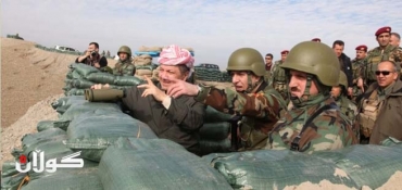 Kurdistan President Barzani visits Peshmerga forces in Kirkuk