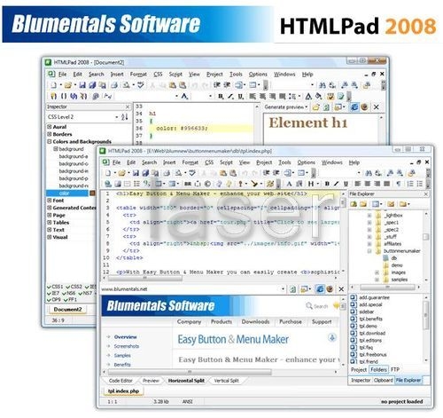 بە پرۆگرامی Blumentals HTMLPad بە سانایی سایتێك دروست بكە